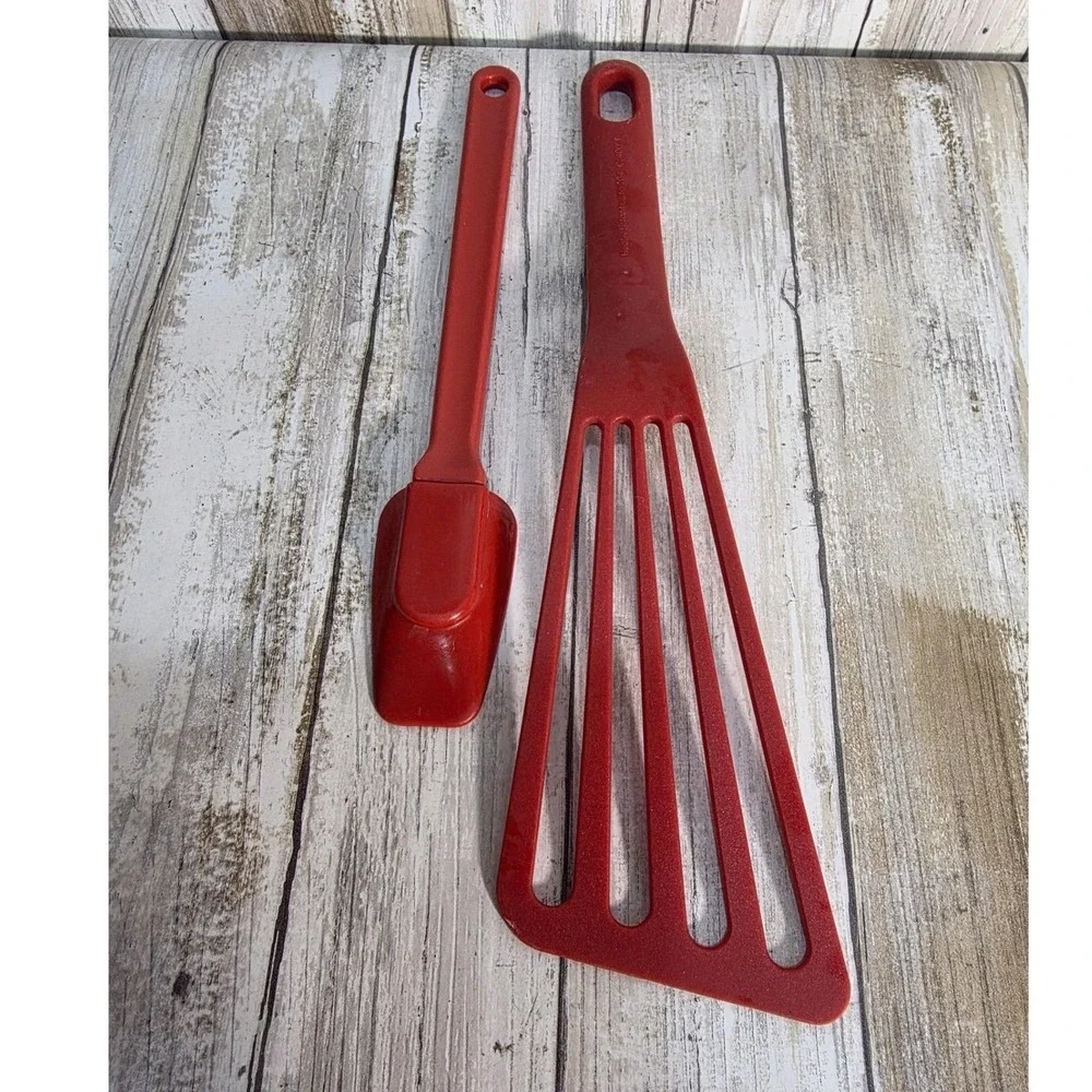 Rachael Ray Red Silicone Turner Spatula Set Kitchen Cooking Utensils